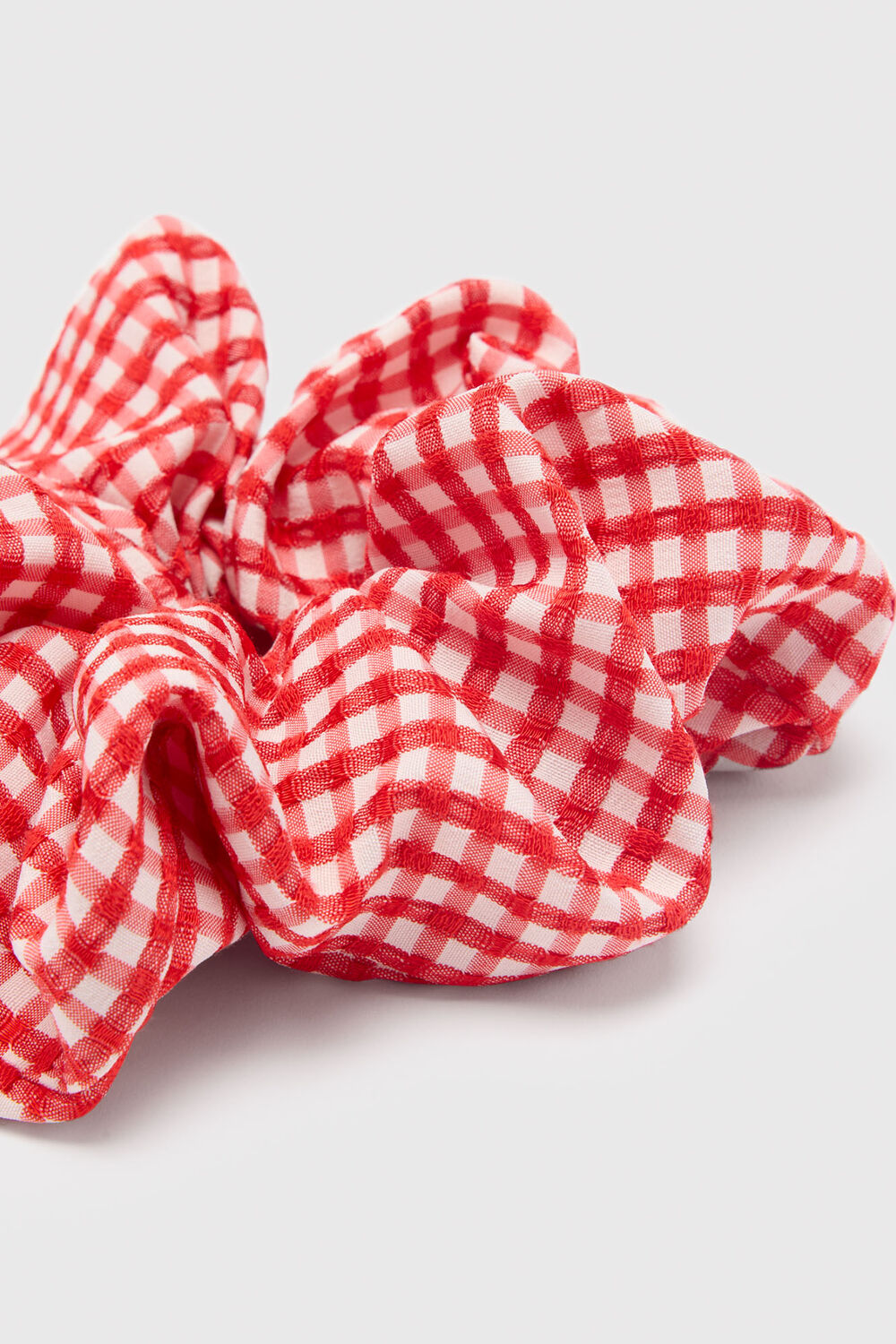 Gingham Shirred Scrunchie