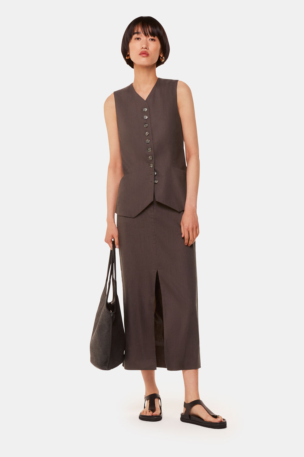 Mila Linen Blend Waistcoat
