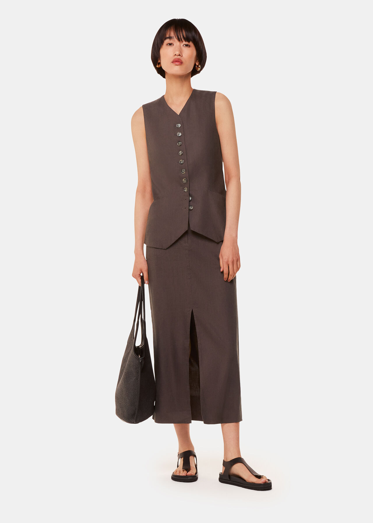 Mila Linen Blend Waistcoat