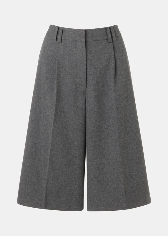 Grey Formal Pleat Front City Short