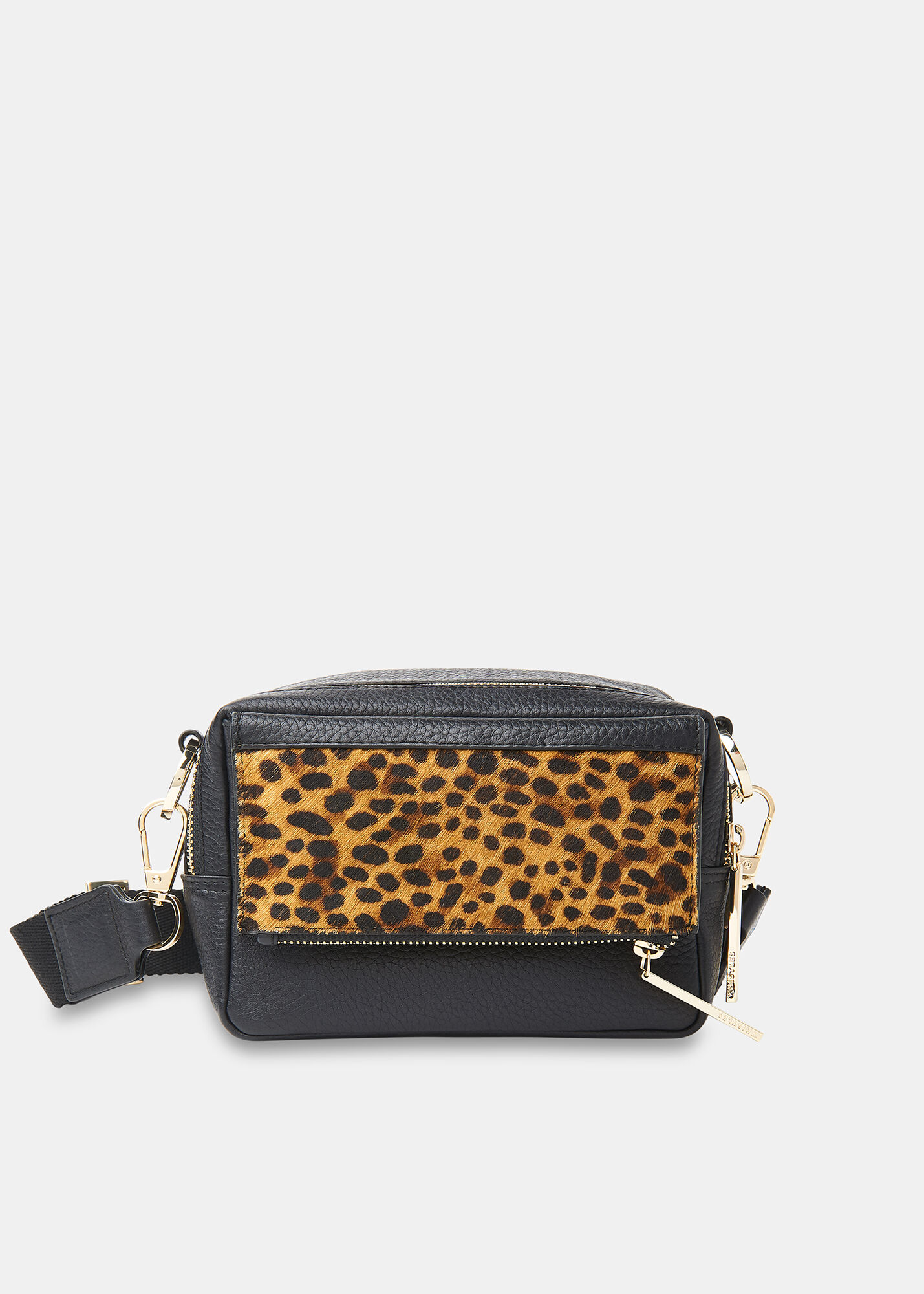 Black/Multi Bibi Leopard Crossbody Bag WHISTLES Whistles