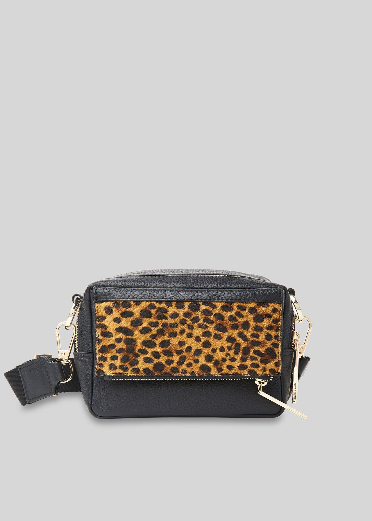 Black/Multi Bibi Leopard Crossbody Bag | WHISTLES |
