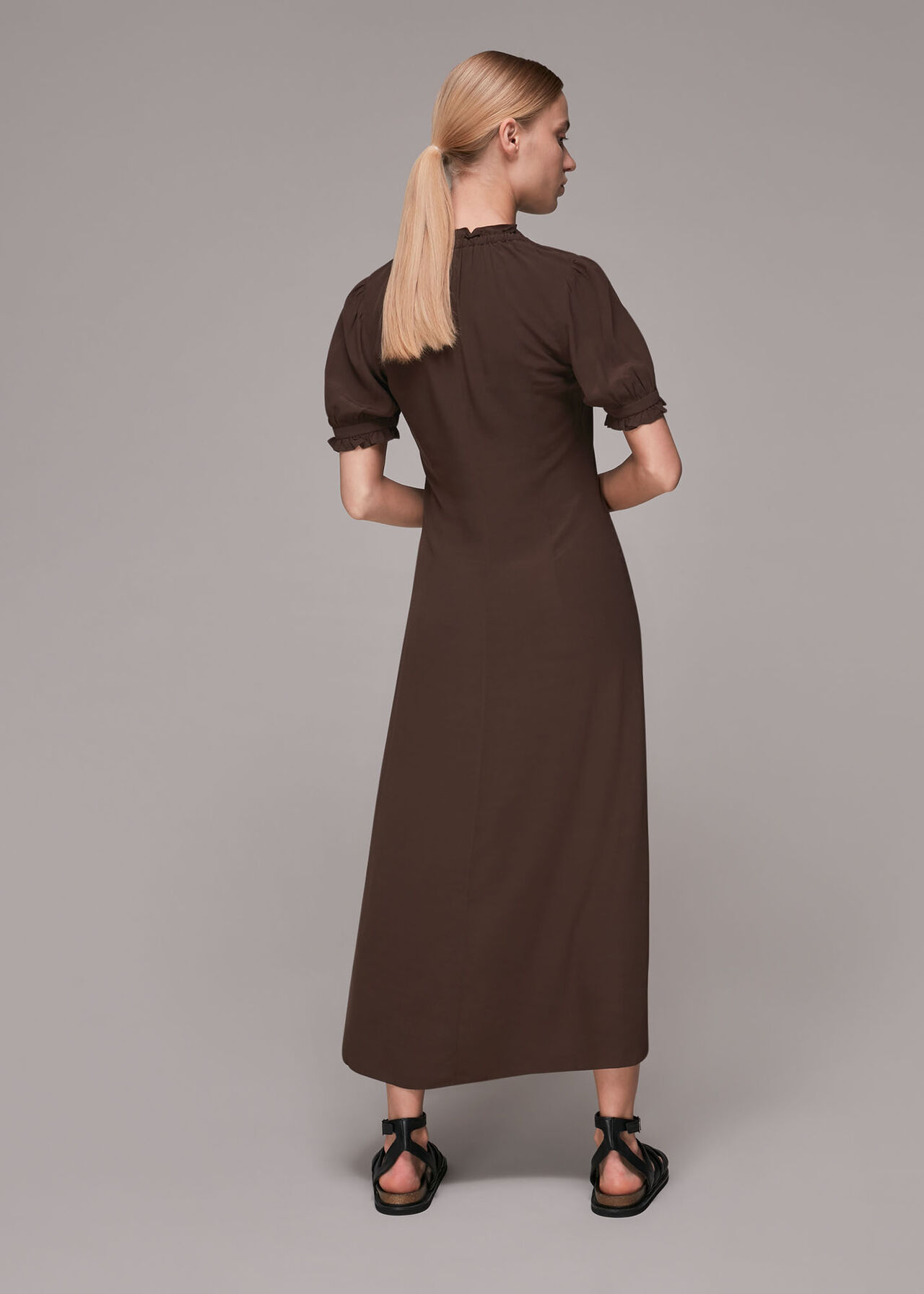 Ada Ruched Detail Midi Dress