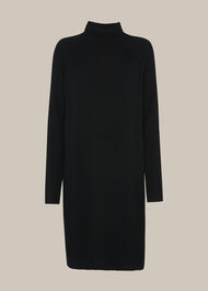 Funnel Neck Wool Knit Dress