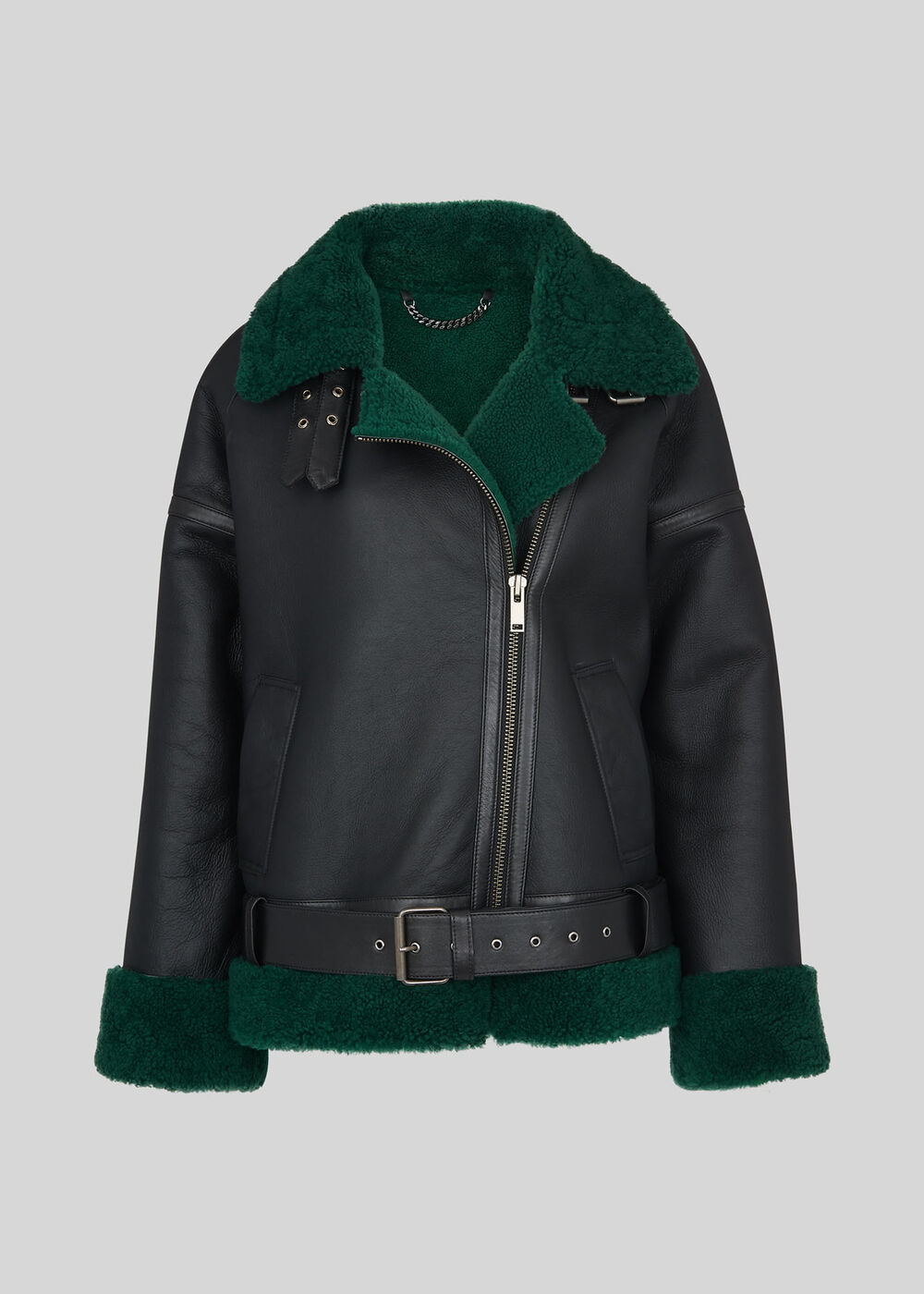 Longline Shearling Biker
