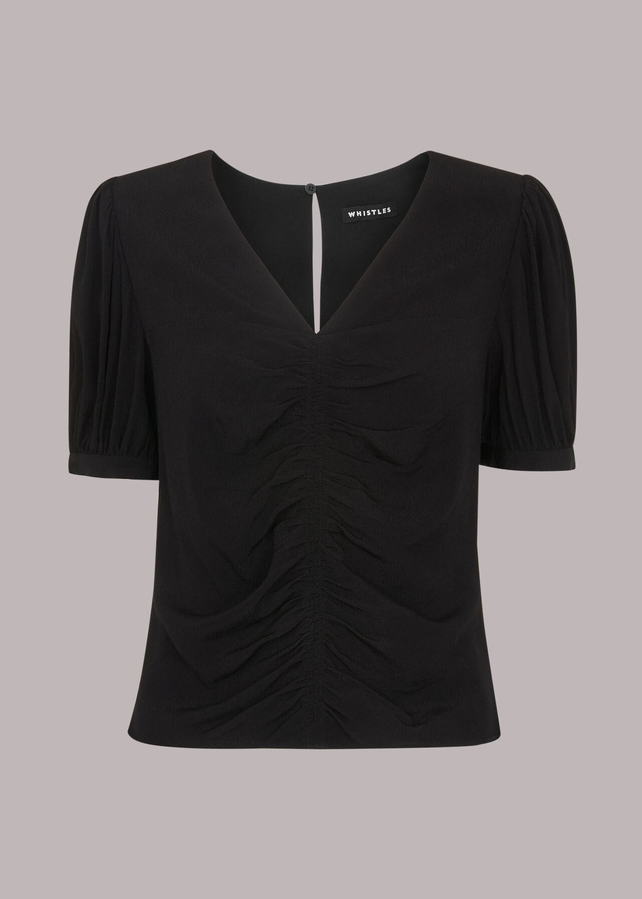 V Neck Gather Detail Top