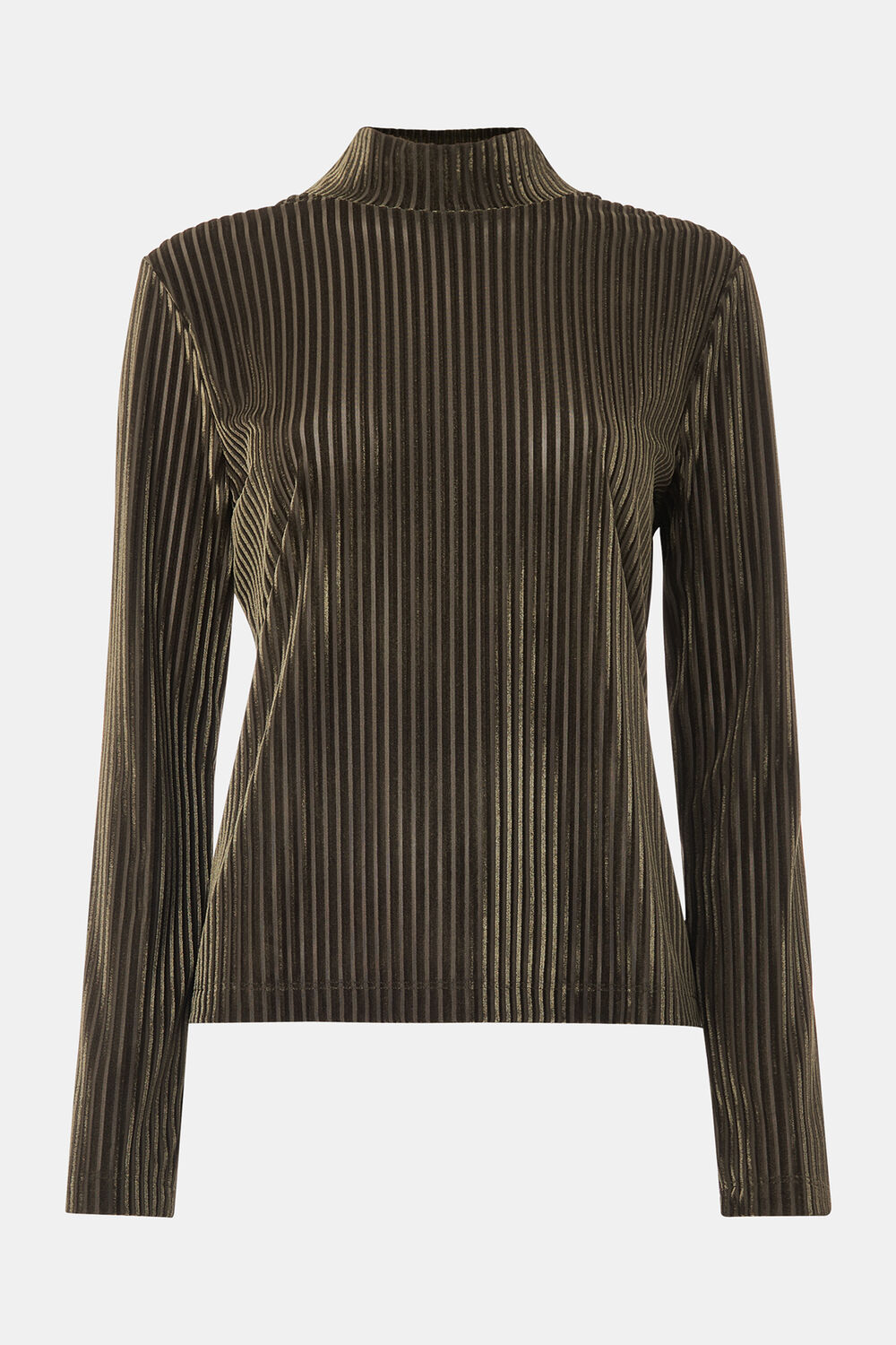 Velvet Stripe High Neck Top