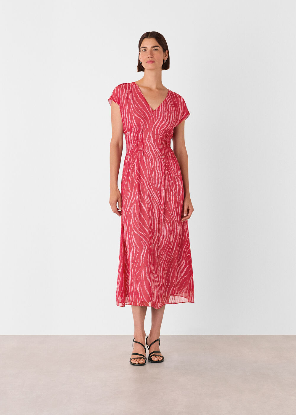 Zebra Texture Midi Dress