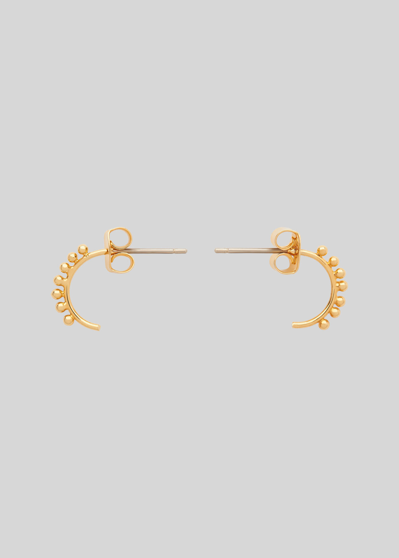 Tiny Studded Curve Earring Gold/Multi