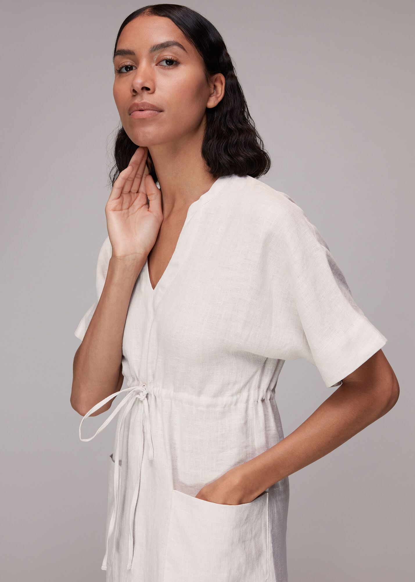 Whistles white linen discount dress