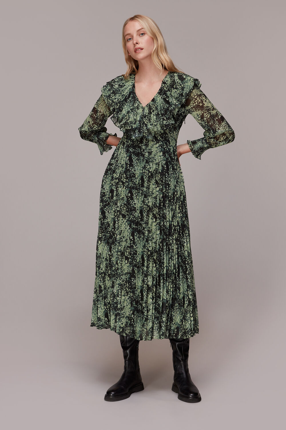 Snow Flurry Printed Midi Dress