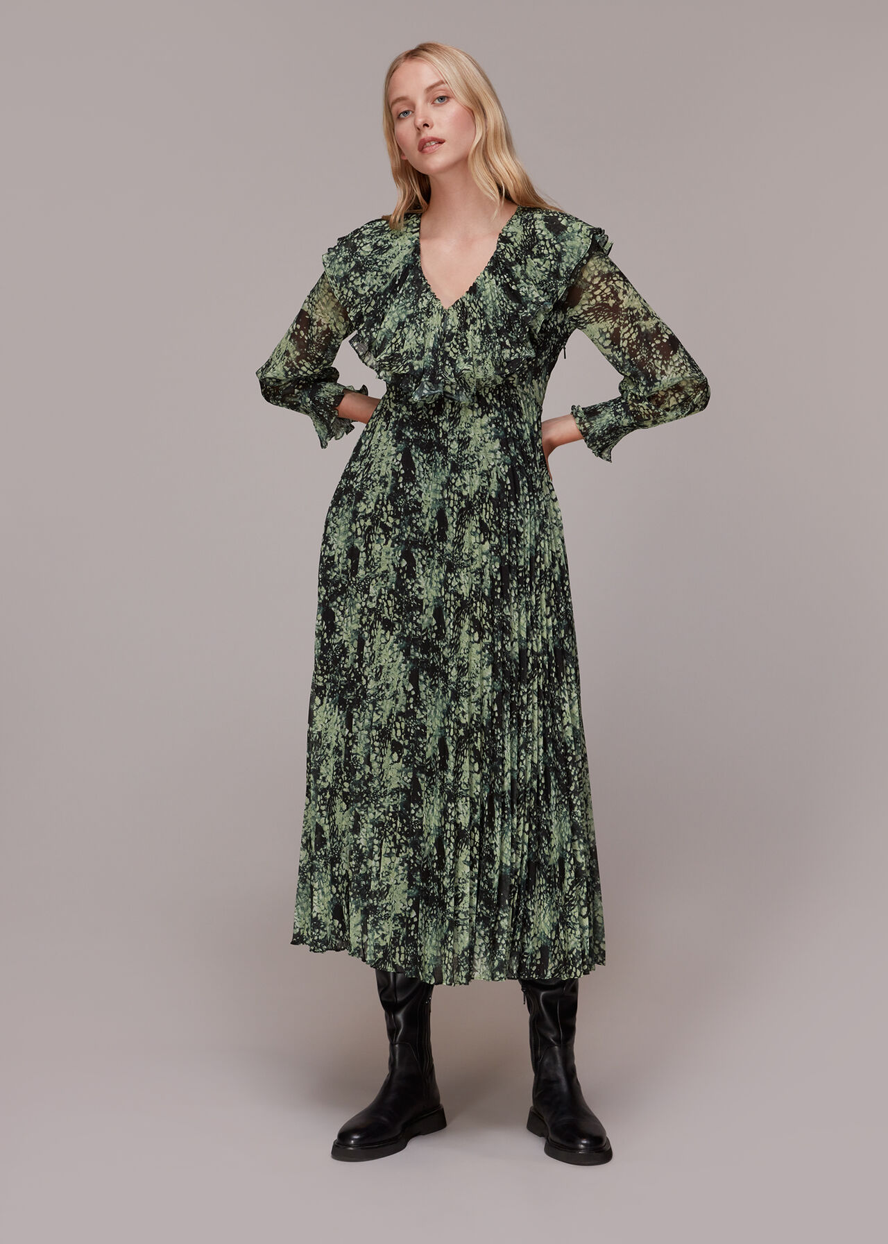 Snow Flurry Printed Midi Dress