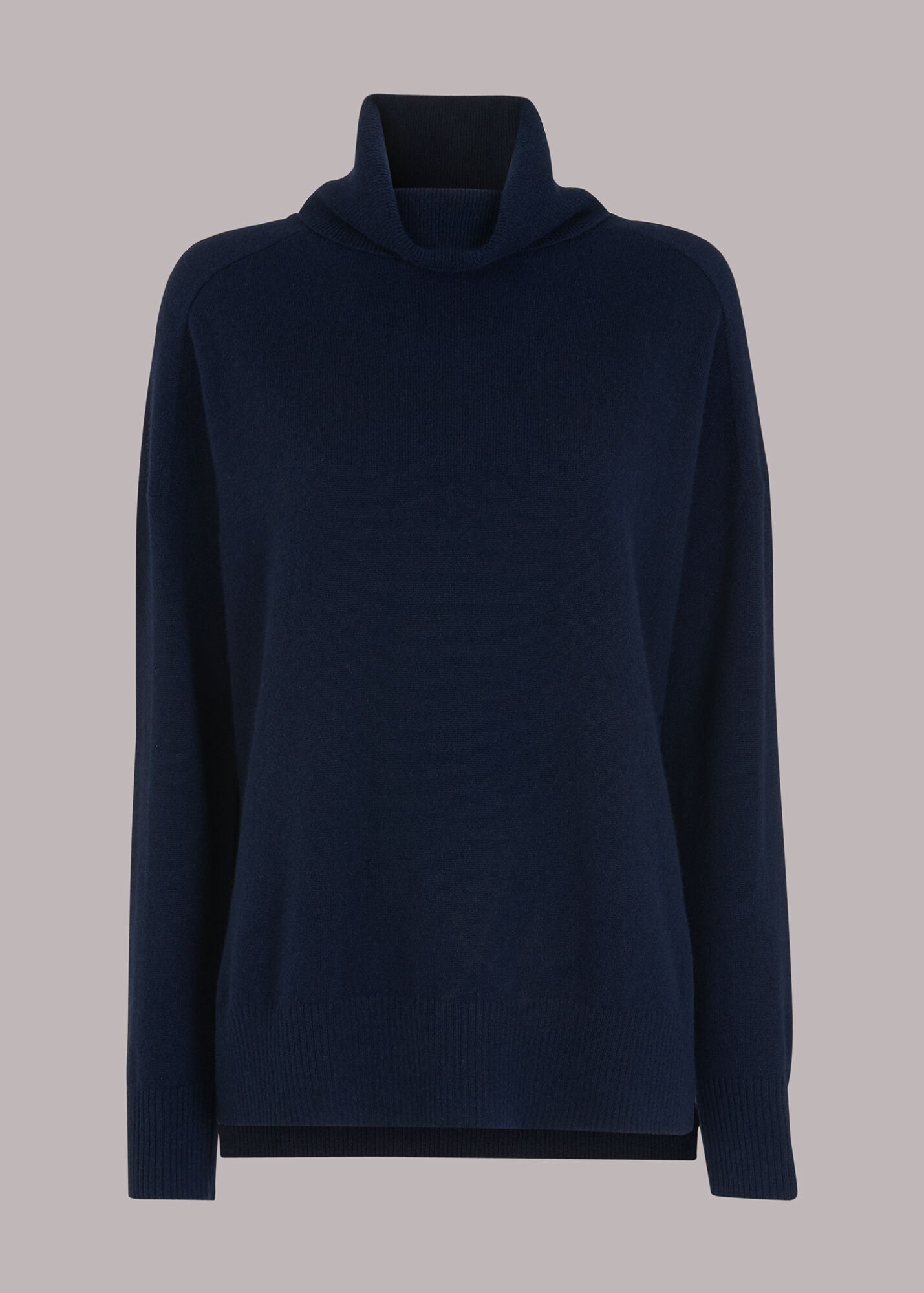 Navy Cashmere Roll Neck Jumper | WHISTLES