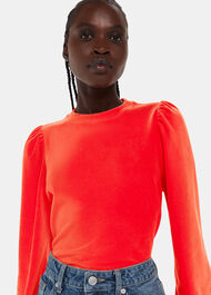 Puff Sleeve Cord Top