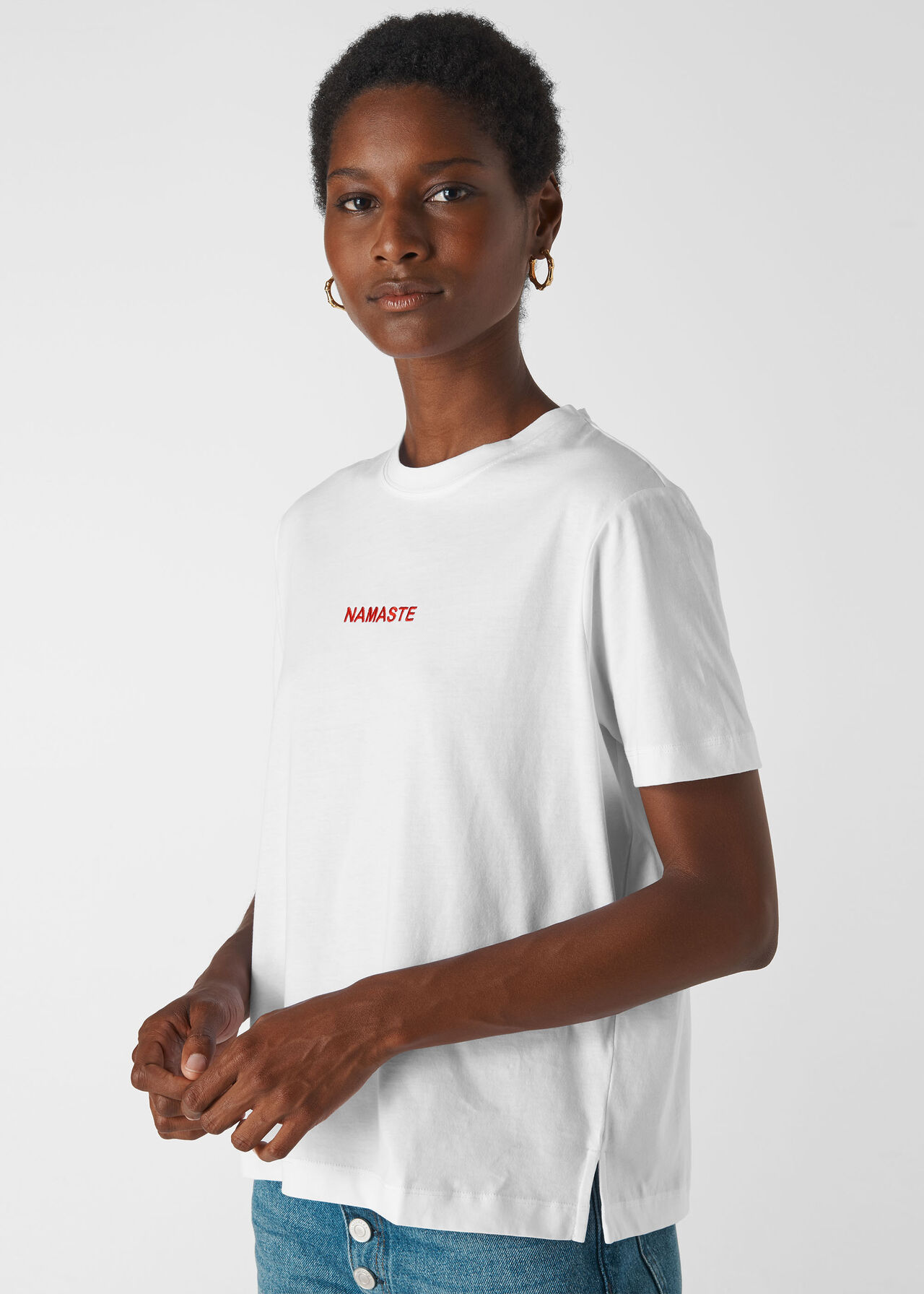 Namaste Mini Logo T- Shirt White