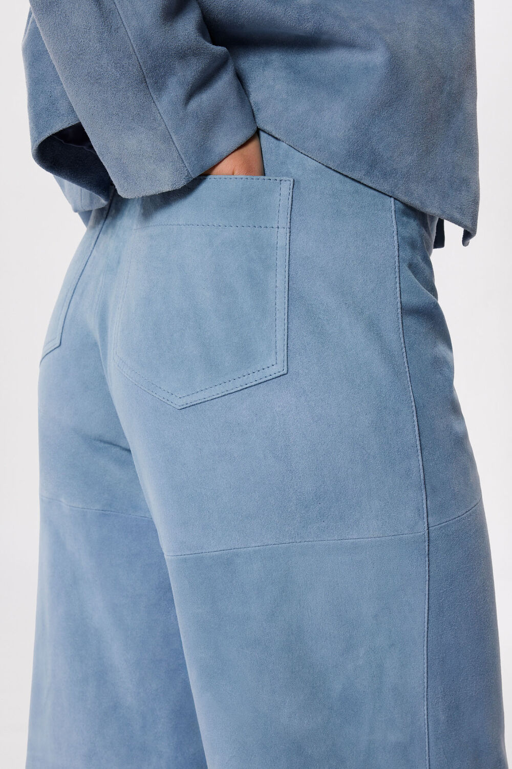 Blue Suede Longline Short