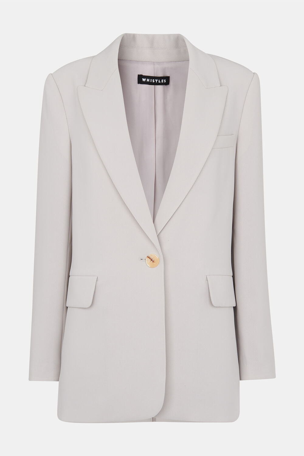 Neutral Crepe Boyfriend Blazer