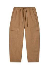 Petite Utility Cotton Barrel Trouser
