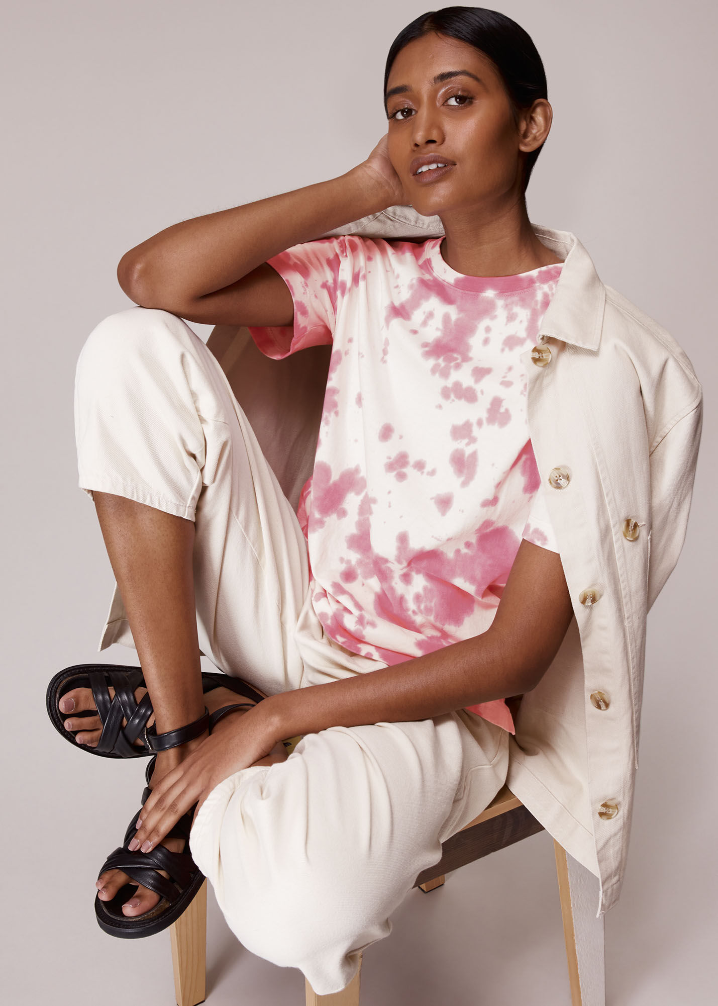 Pink Tatum Tie Dye T Shirt WHISTLES