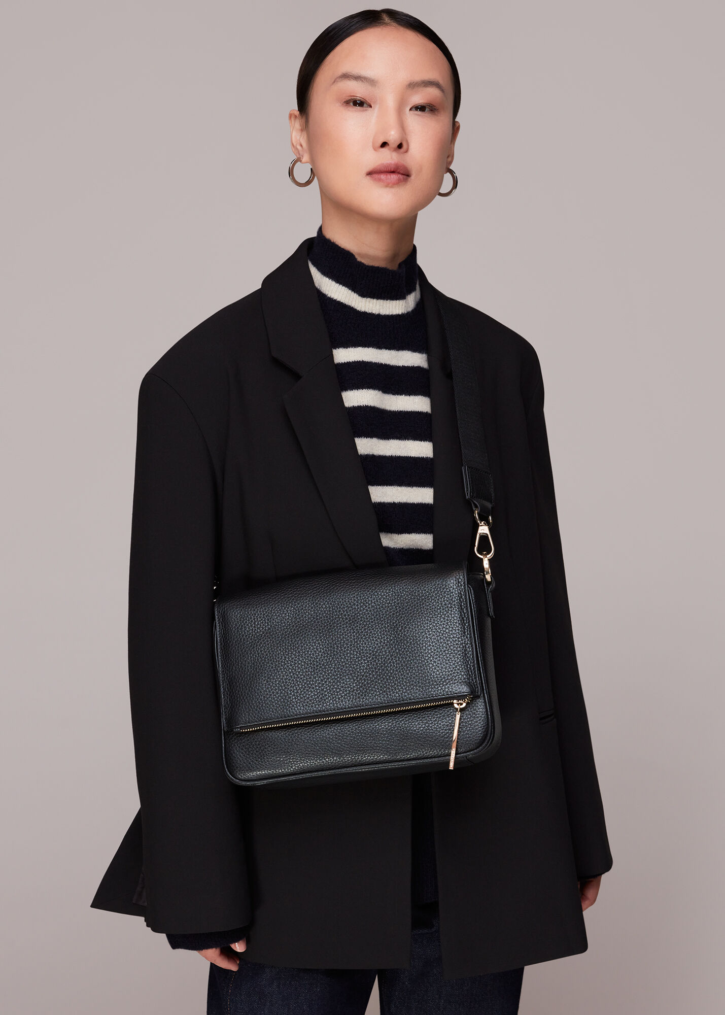 Black Large Bibi Crossbody Bag WHISTLES