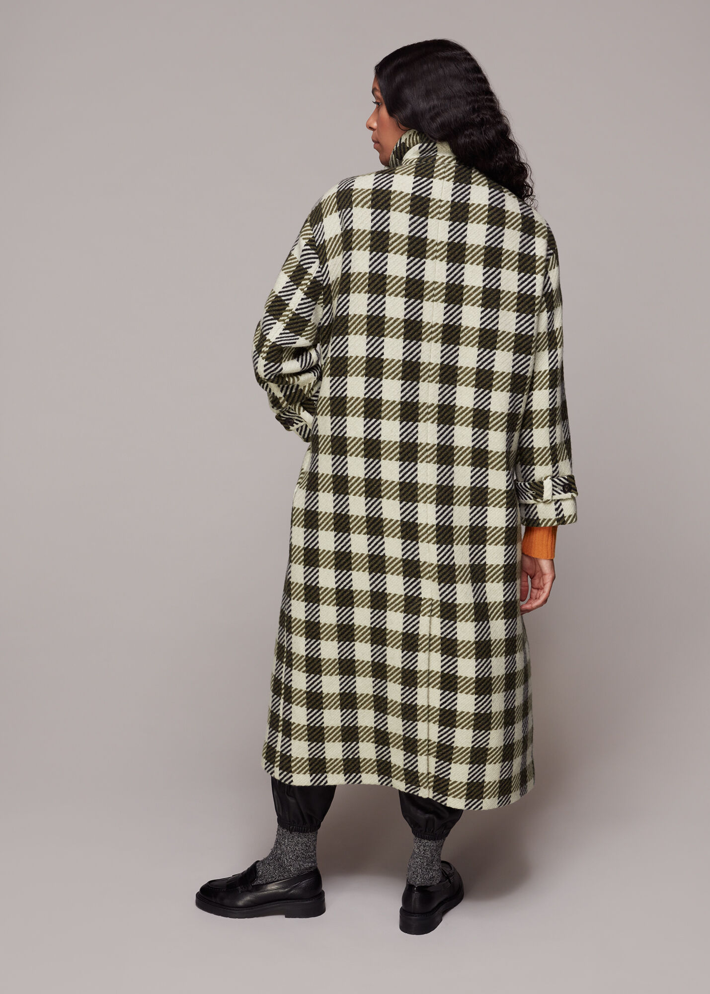 Green/Multi Gabriella Wool Check Coat WHISTLES