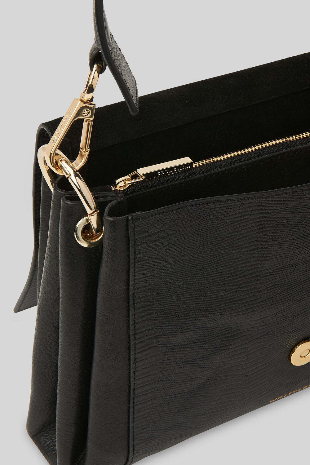 Edison Lizard Shoulder Bag Black