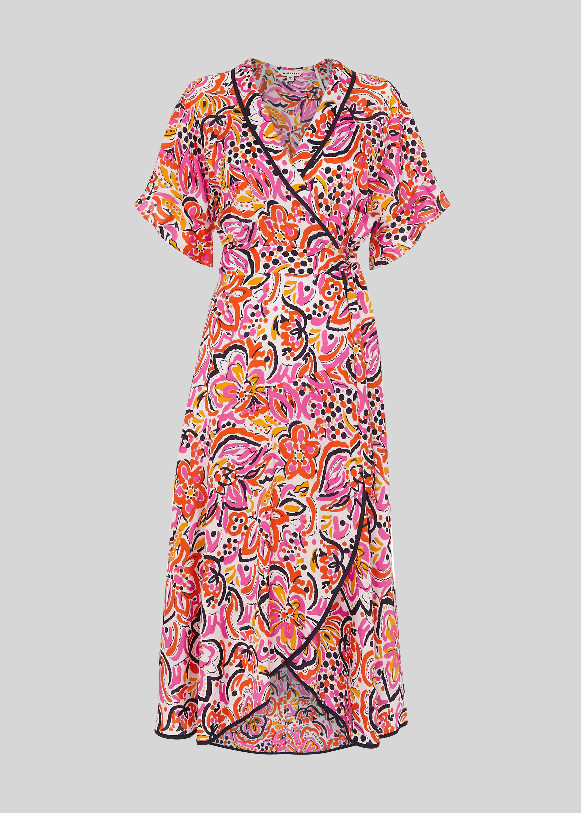 Multicolour Art Floral Wrap Dress WHISTLES Whistles UK