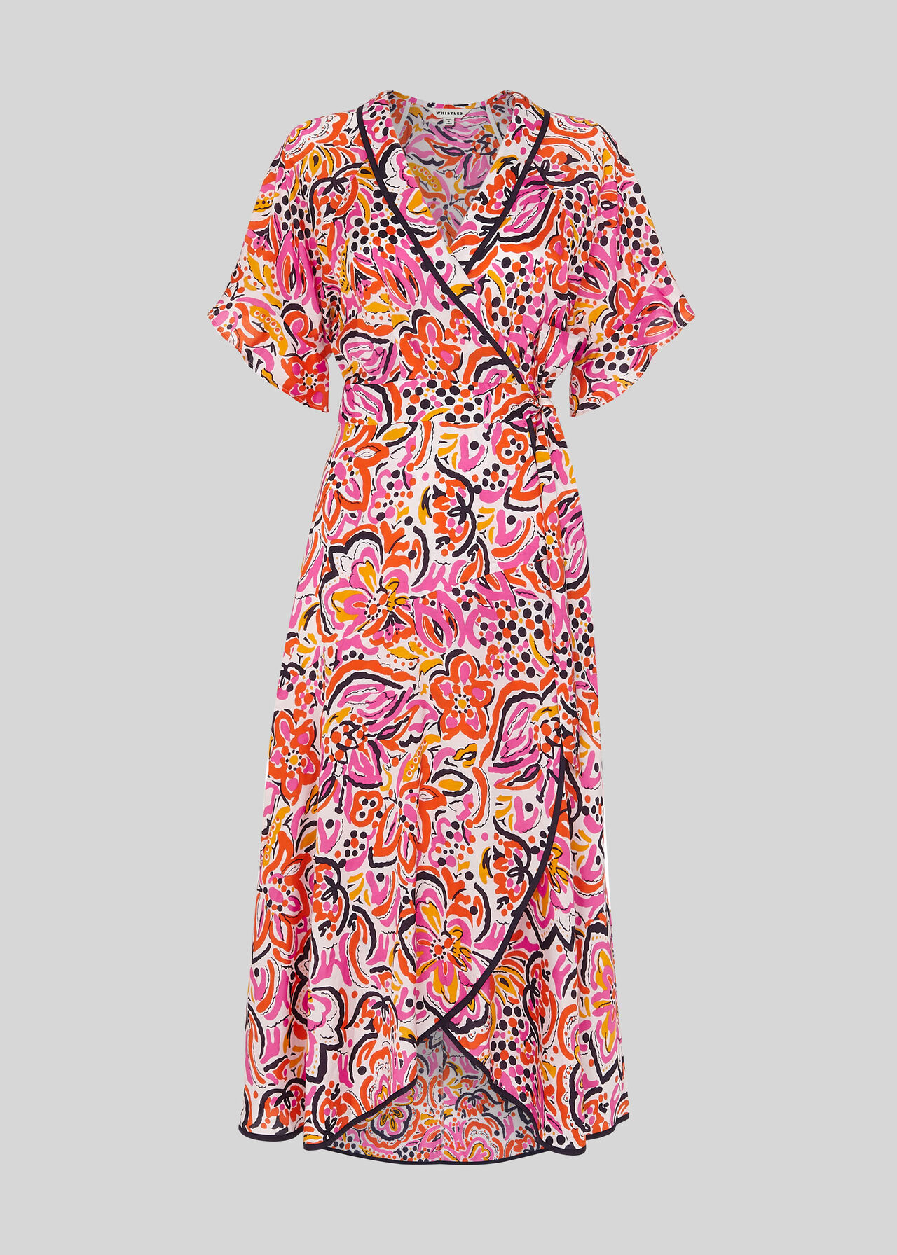 Art Floral Wrap Dress Multicolour