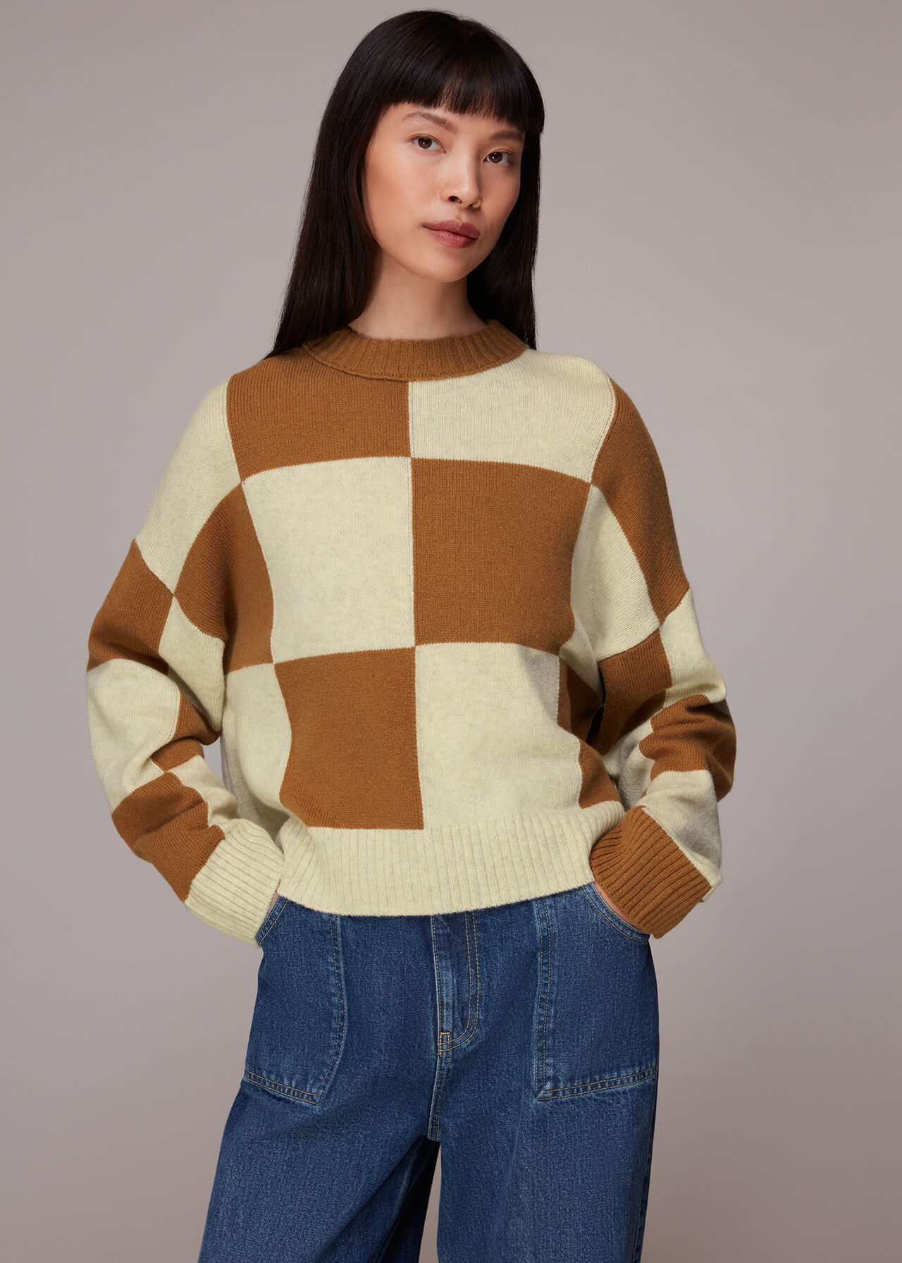 Check Wool Blend Jumper