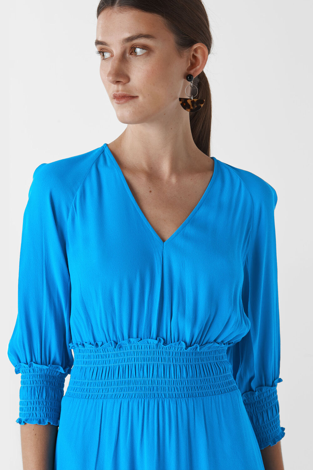 Daryl Smocked Waist Dress Blue