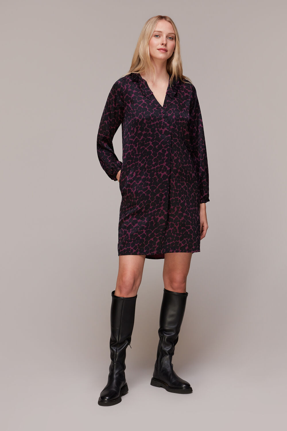 Pink Smudge Animal Frill Dress