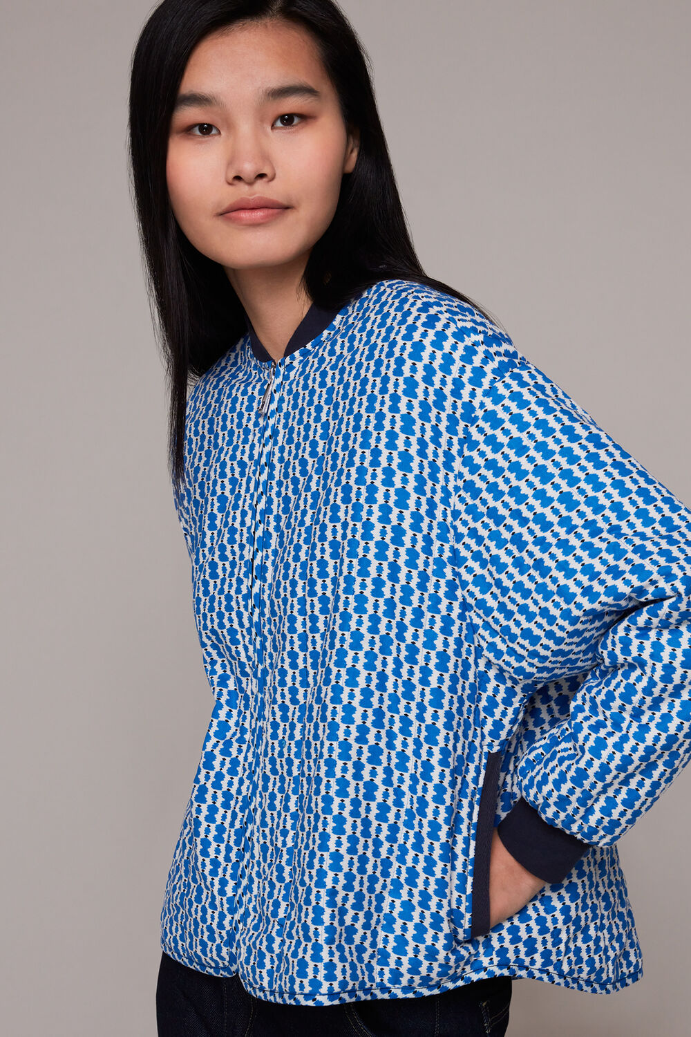 Vertical Stack Print Jacket