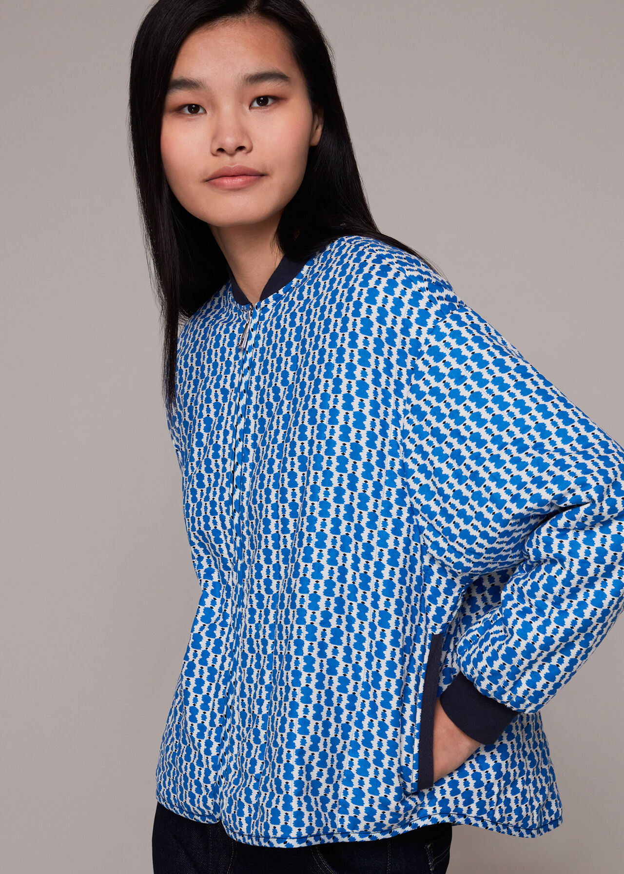 Vertical Stack Print Jacket