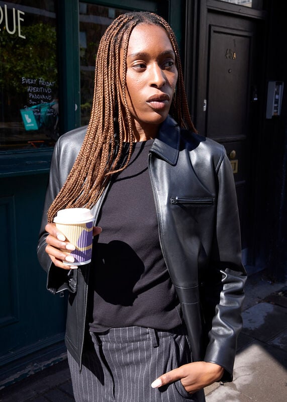 Black Kate Zip Leather Jacket