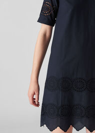 Broderie Shirt Dress Navy
