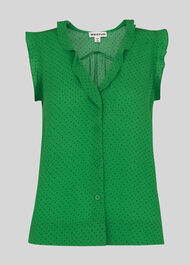 Micro Spot Emily Frill Top Green/Multi