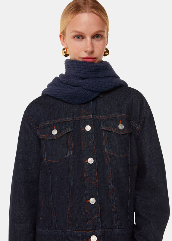 Navy Lambswool Scarf