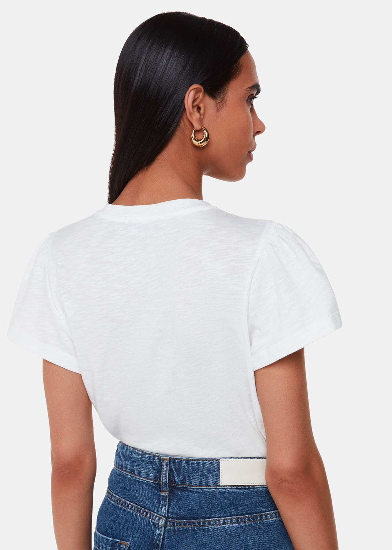 Cotton Frill Sleeve T Shirt