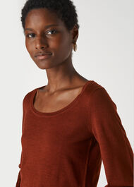 Fine Merino Scoop Neck Knit Rust