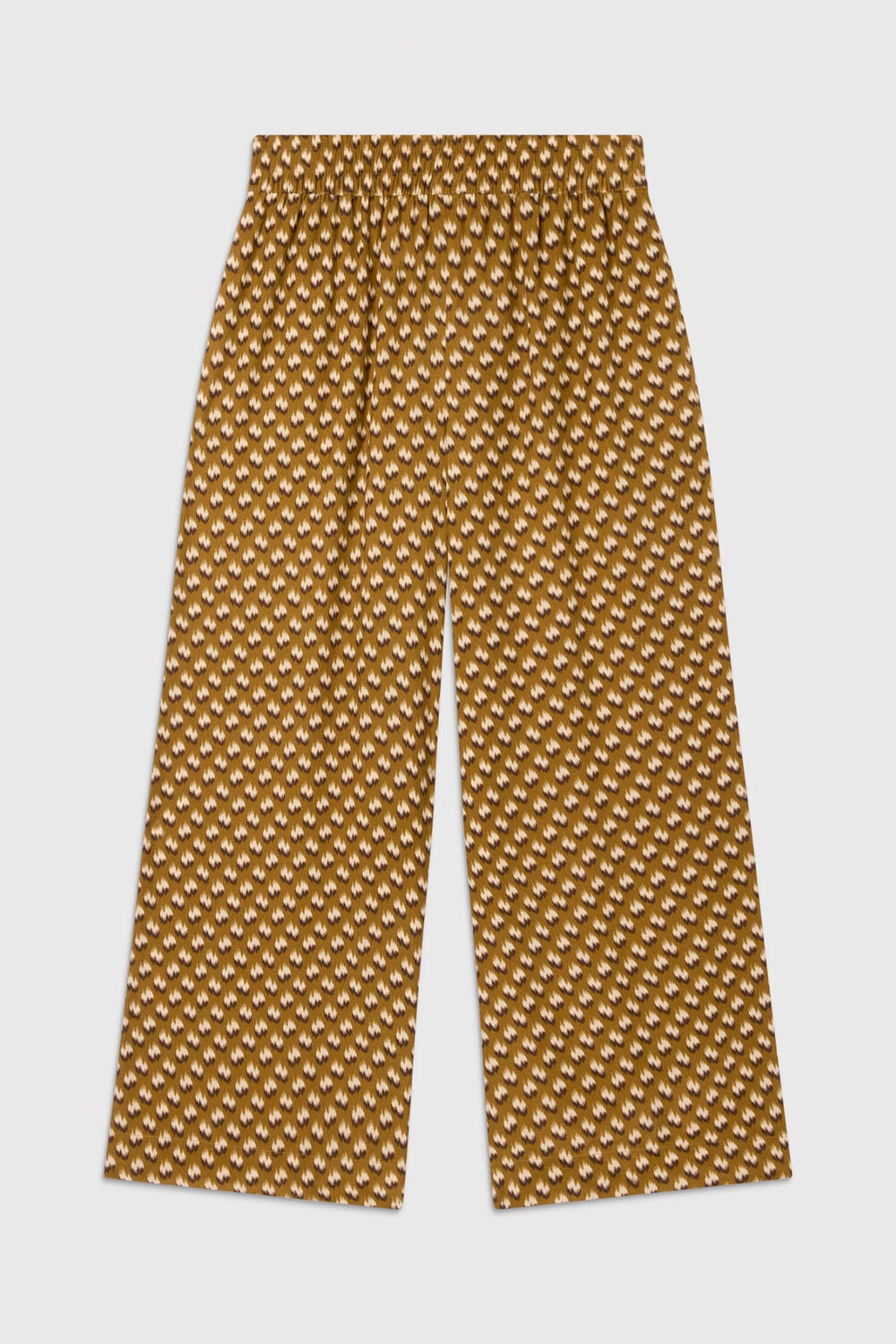 Khaki Ikat Spot Crop Trouser