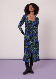 Scaling Blossom Silk Dress