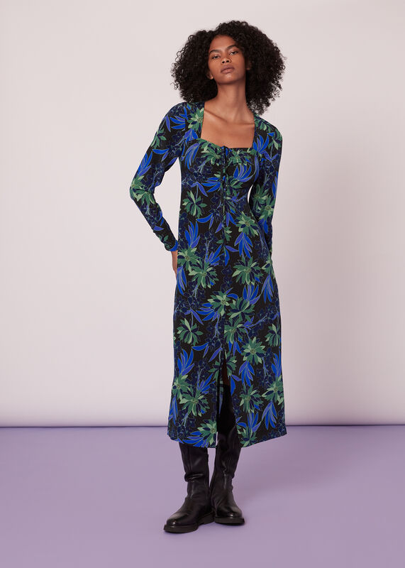 Scaling Blossom Silk Dress