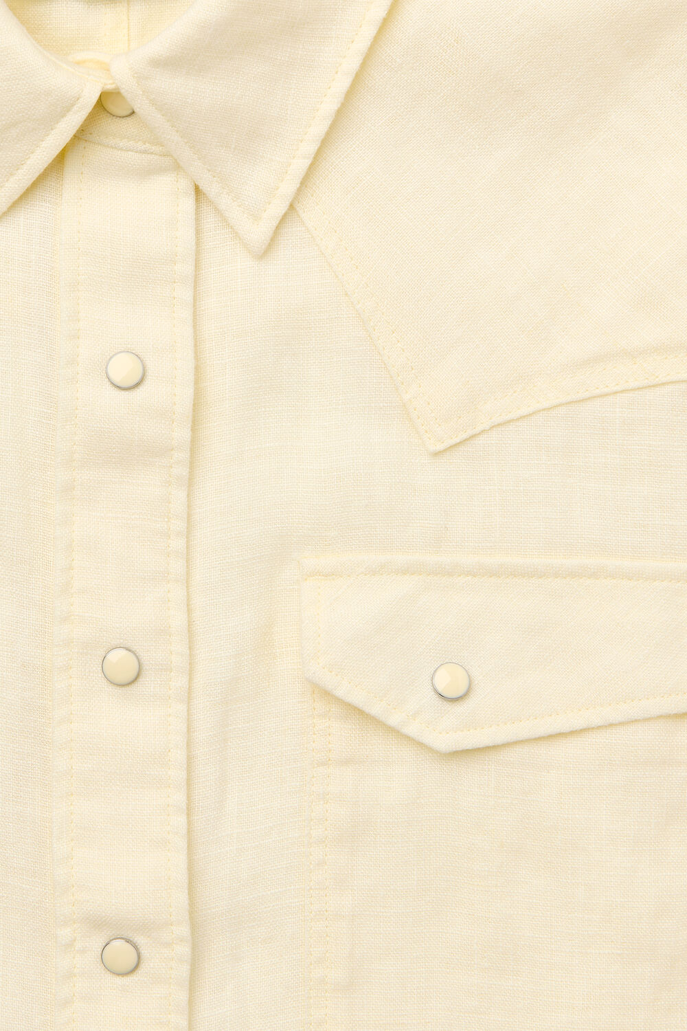 Ivory Linen Western Detail Shirt