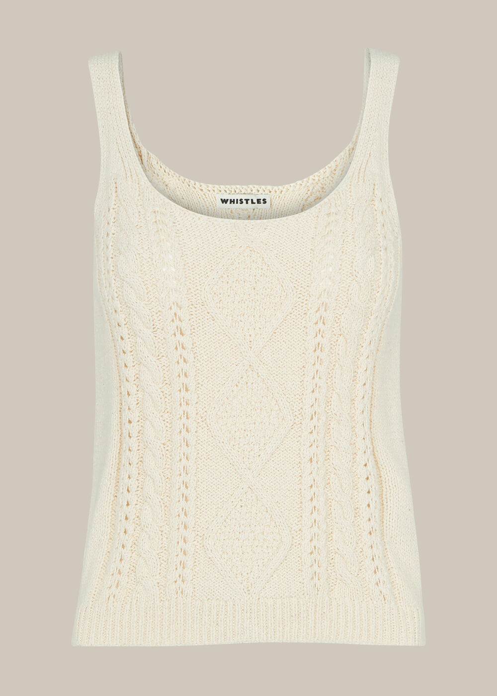 Cable Knitted Vest Ivory
