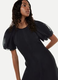 Organza Silk Puff Sleeve Dress