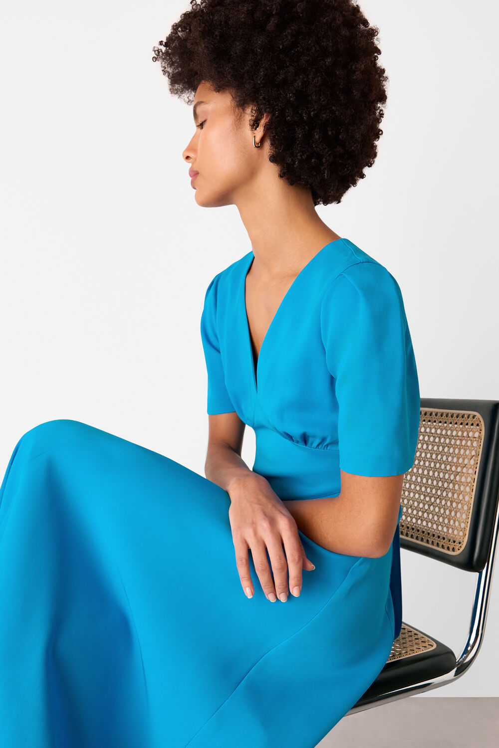 Panel Detail V-Neck Maxi Dress