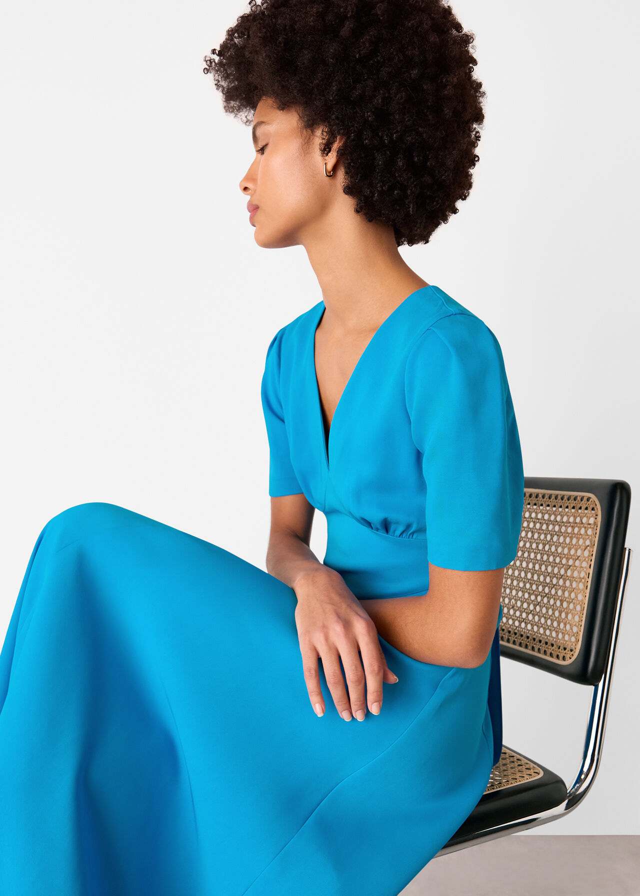 Panel Detail V-Neck Maxi Dress
