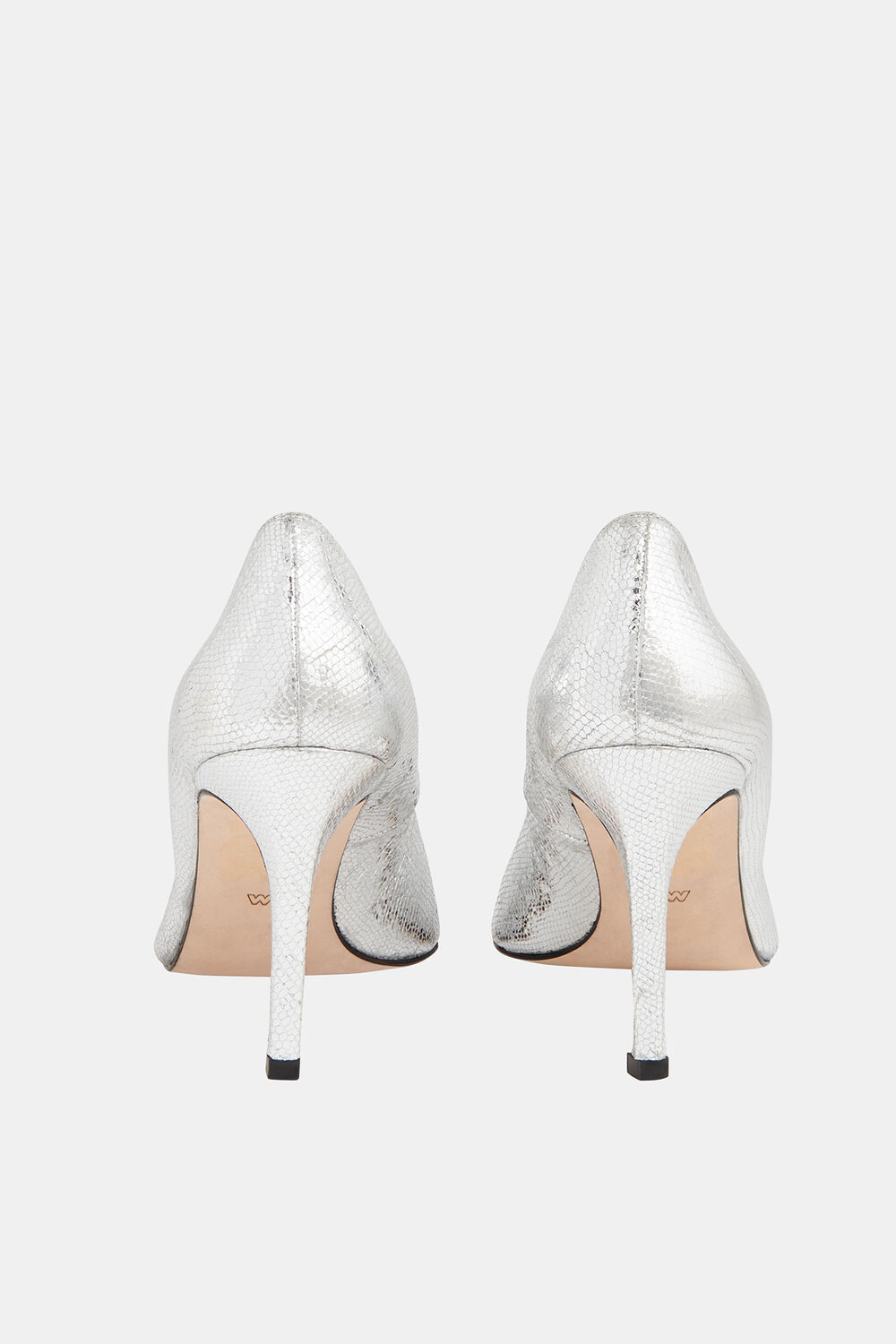 Silver Corie Textured Heeled Pump