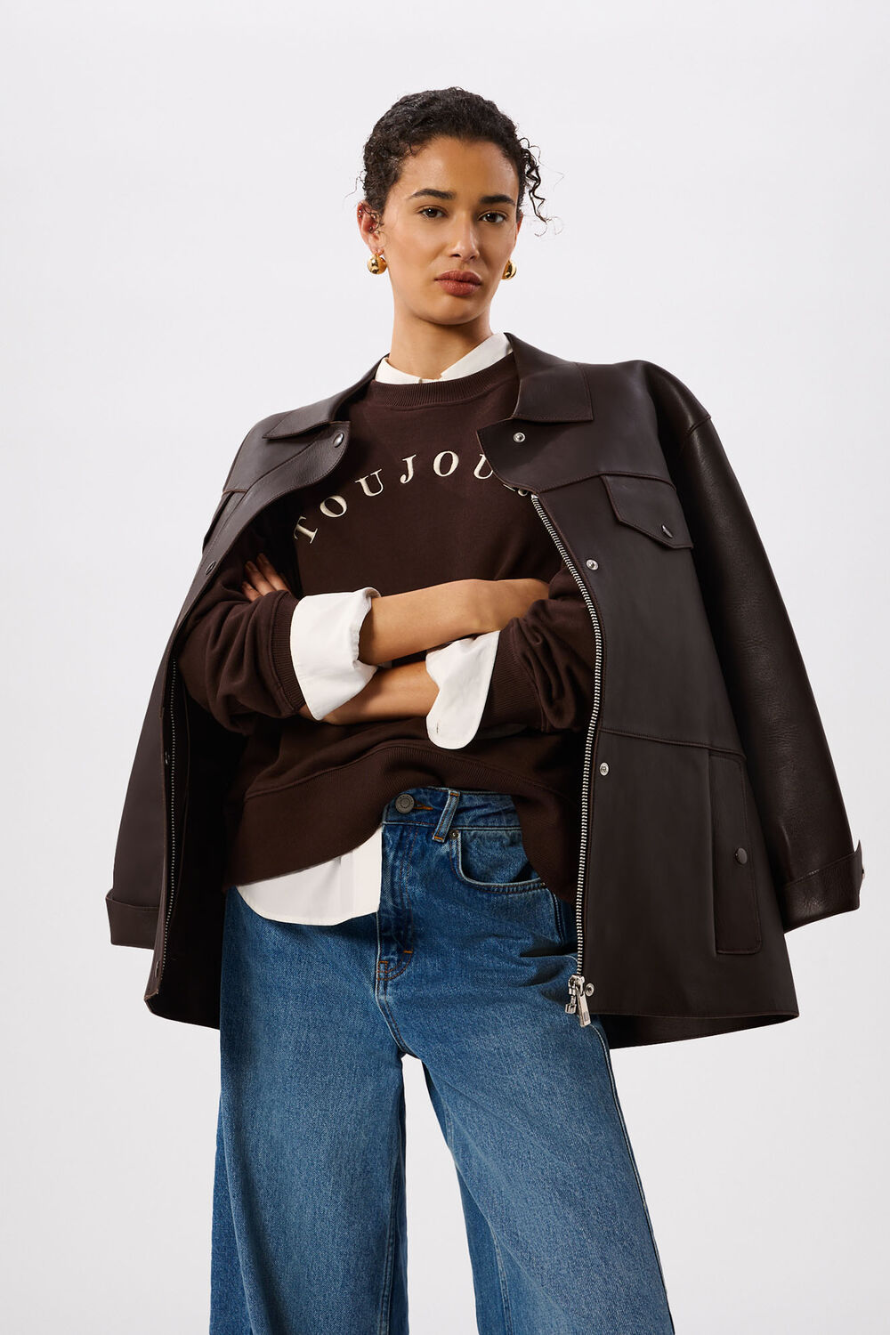 Chocolate Toujours Relaxed Cotton Sweat