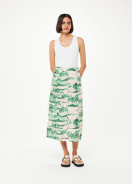 Waving Palms Button Skirt